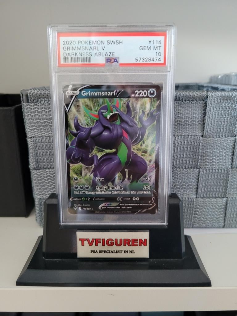 Pokemon kaart Grimmsnarl V   PSA 10 grade, Ophalen of Verzenden, Zo goed als nieuw