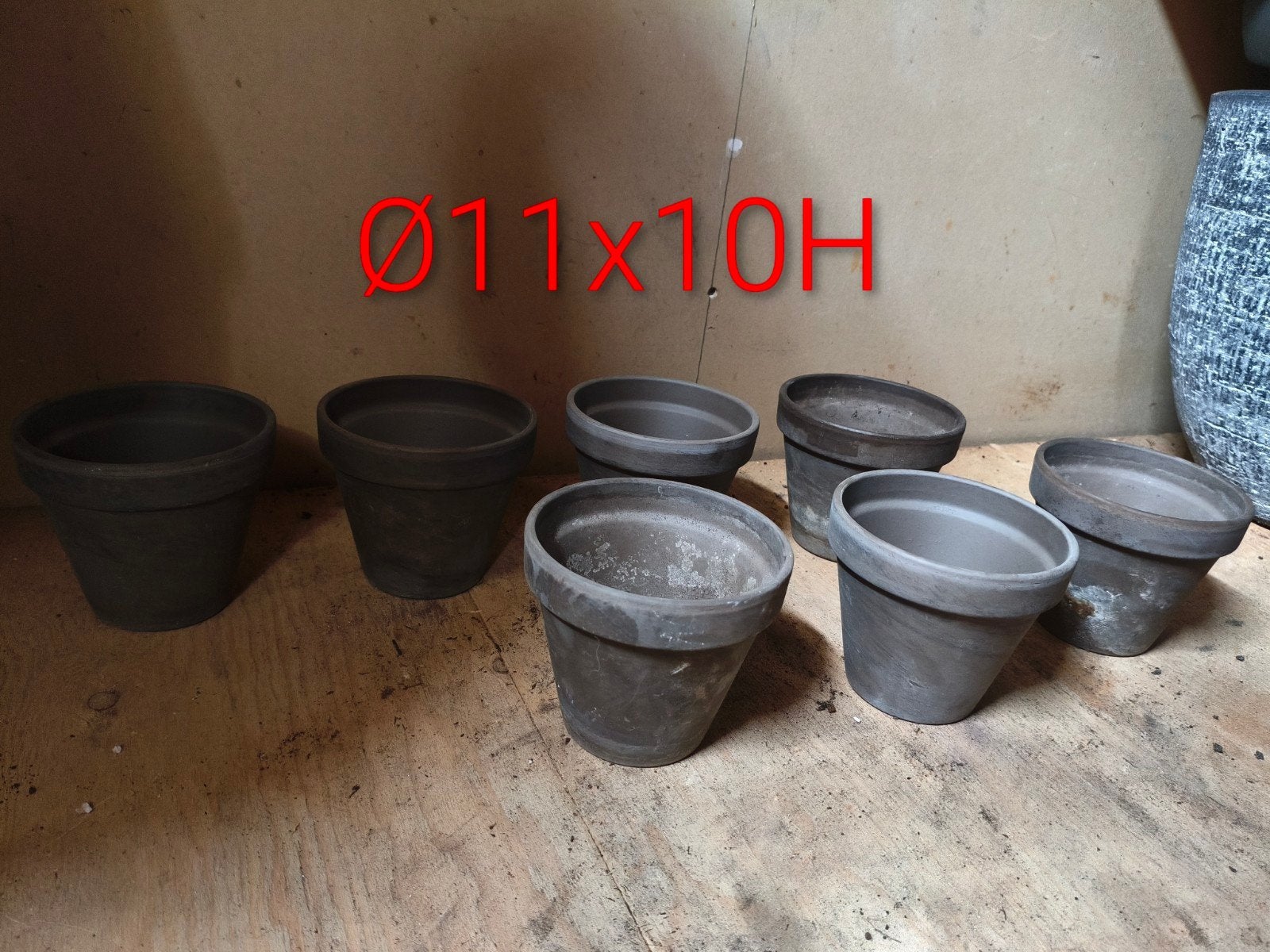 Set van 6 terracotta bloempotten (Ø11x10H), Ophalen, Gebruikt, Rond, Balkon