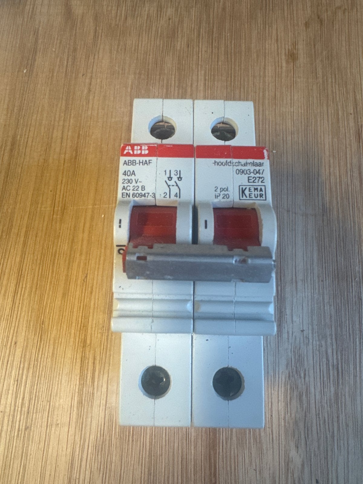 ABB Hoofdschakelaar 40A 2-polig - Nette staat, Ophalen of Verzenden, Gebruikt, ABB, Schakelaar