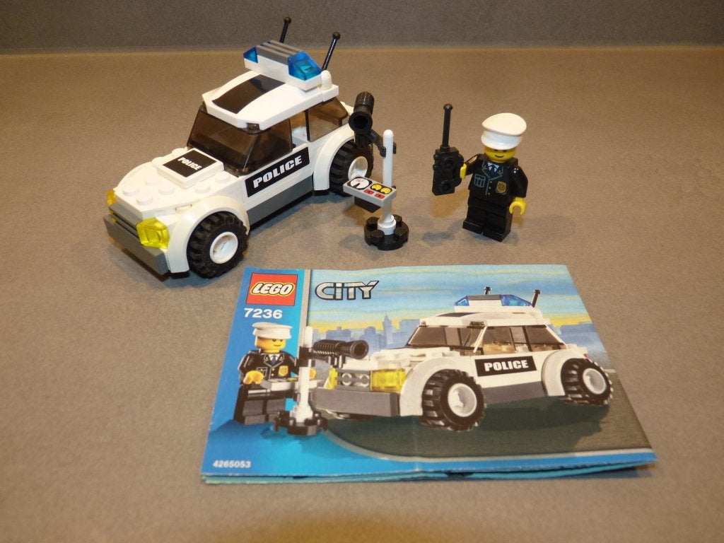 Lego City 7236 Politiewagen en 7242 Veegwagen, Kinderen en Baby's, Inclusief instructies, Lego, Ophalen of Verzenden, Complete set