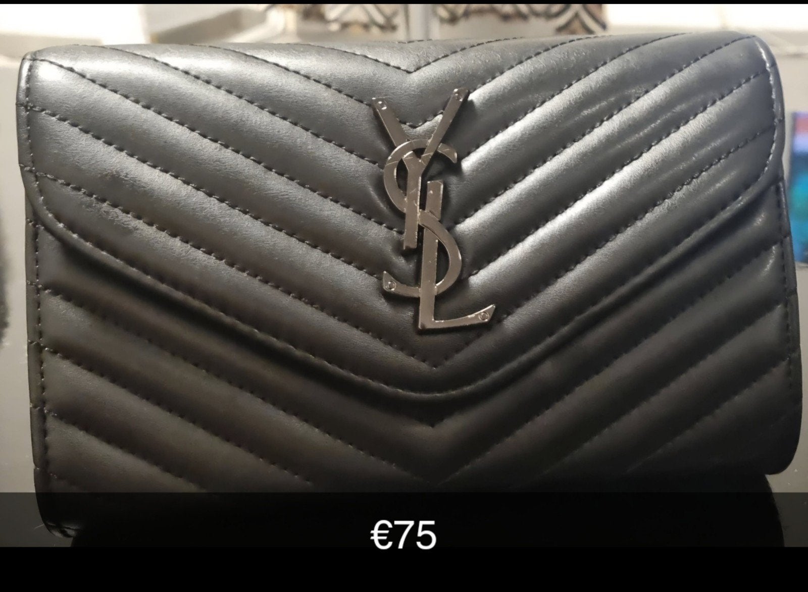 Stijlvolle Zwarte YSL Portemonnee/Clutch, Ophalen of Verzenden, Nieuw, Zwart, Handtas