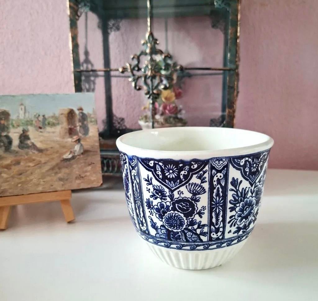 Bloempot Boch i.s.m. Delfts Blauw, Ophalen of Verzenden