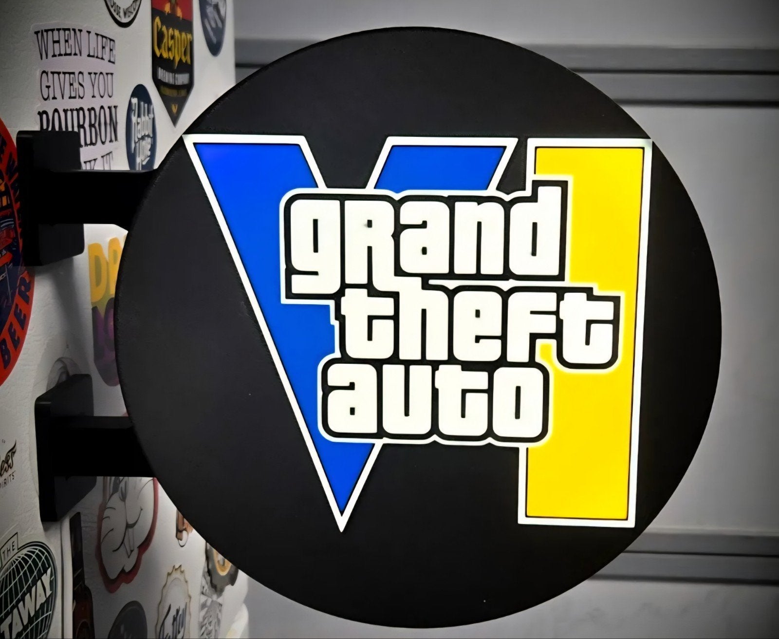 Dubbelzijdige LED Lichtbak Grand Theft Auto VI Ø30cm, Verzamelen, Ophalen of Verzenden, Nieuw