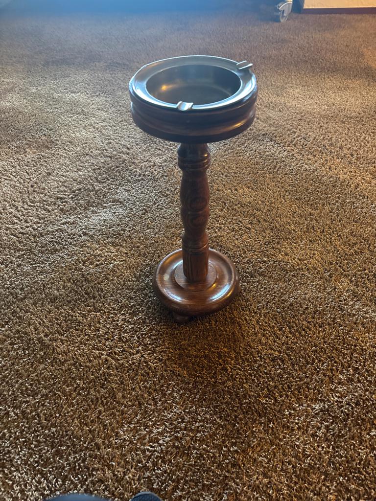 Vintage Staande Asbak - Houten Design, Ophalen