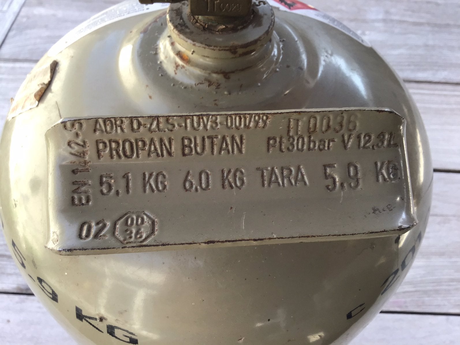 Gasfles 5 kg leeg gratis, Ophalen, Gebruikt