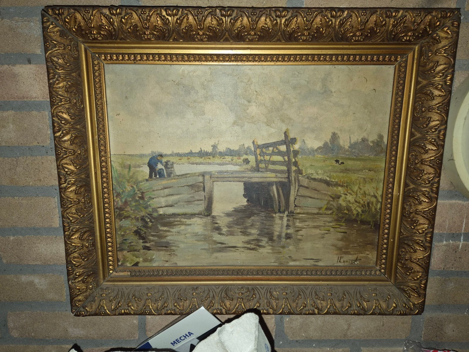 schilderij van A. Egmond., Antiek en Kunst, Kunst | Schilderijen | Klassiek, Ophalen, Ingelijst, Landschap