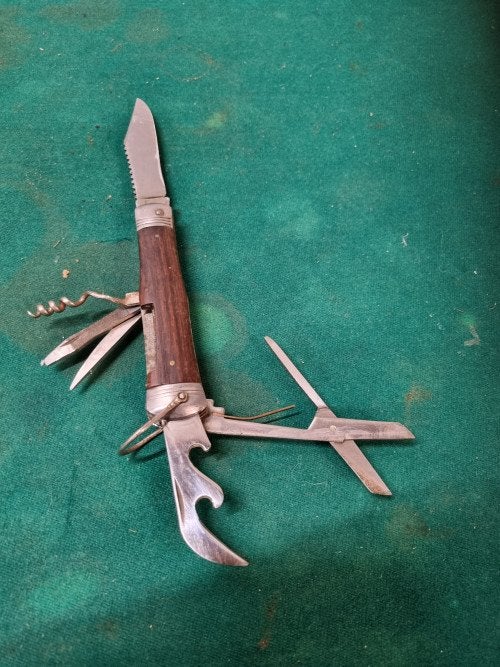 zakmes multitool hout vintage, Ophalen of Verzenden, 'T Olde Gre-j, Info@toldegrej.nl, Endepoelstraat 20f Didam