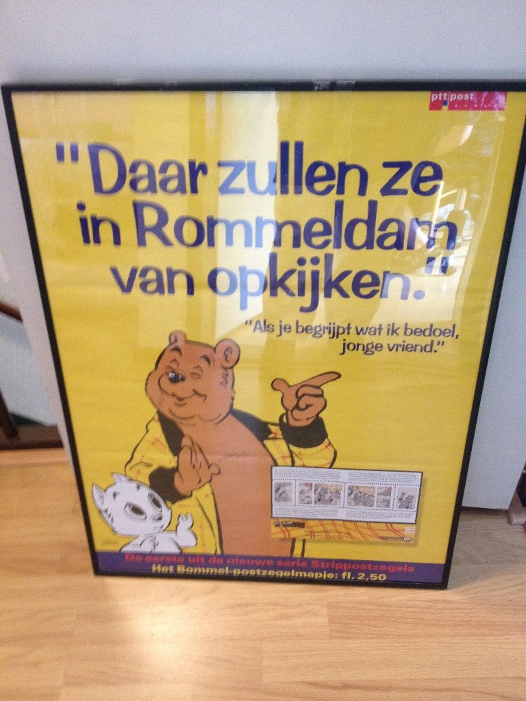 Grote ingelijste poster van Heer Bommel, Ophalen, Met lijst, Vierkant, Zo goed als nieuw