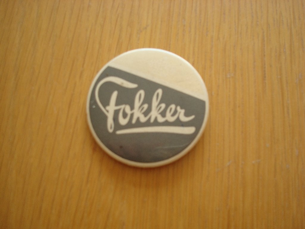 Button Fokker Luchtvaart, Ophalen of Verzenden, Gebruikt, Overige typen