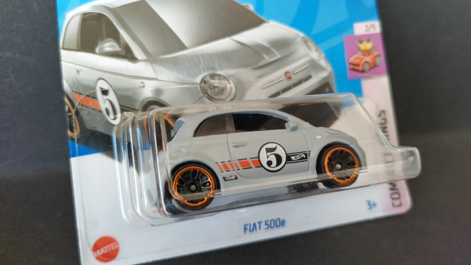 Fiat 500 e Grijs 1:64 Hotwheels Pol, Auto, Verzenden, ., Nieuw