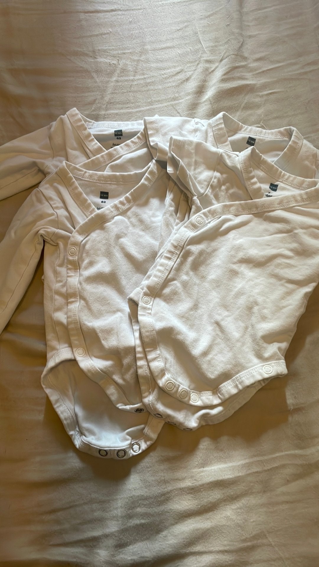 4 rompertjes maat 62 hema, Ophalen of Verzenden, Zo goed als nieuw, Jongetje of Meisje, Nacht- of Onderkleding