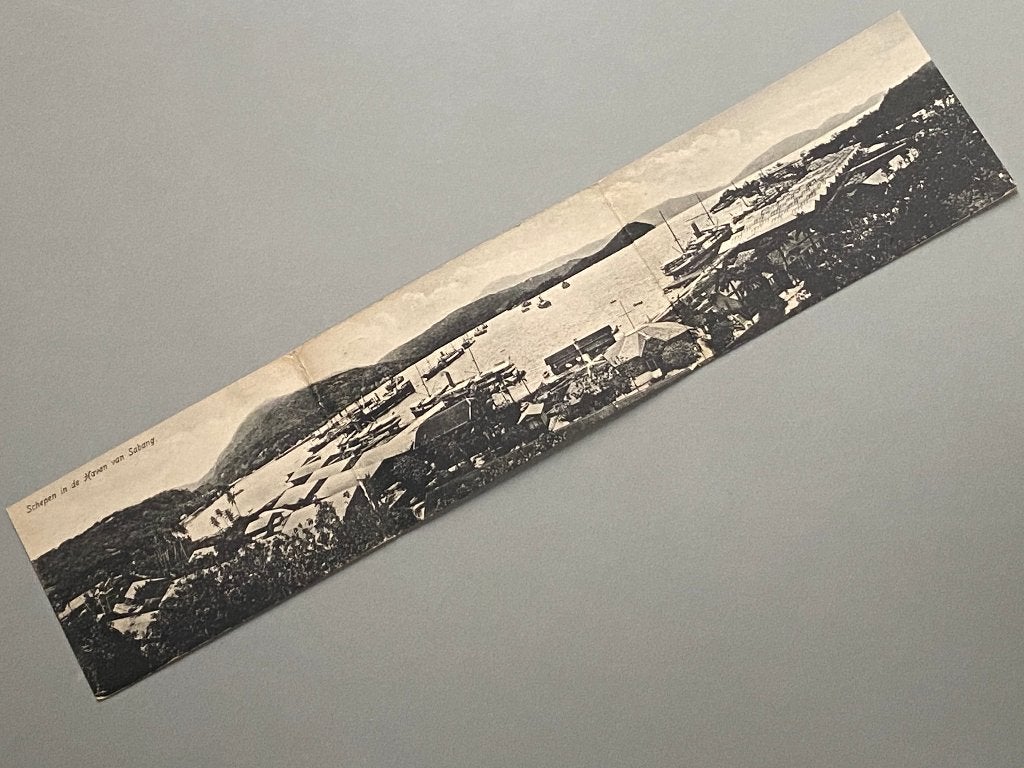 Langwerpige ansichtkaart Haven van Sabang Ned. Indië, Ophalen of Verzenden, Voor 1920, Gelopen, Buiten Europa