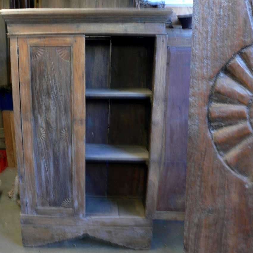 Antieke boeren kast KA4 landelijk oud teak hout Indonesie, Antiek en Kunst, Ophalen of Verzenden