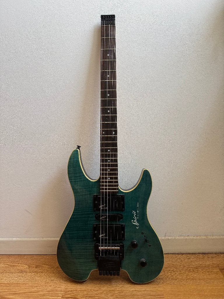 Steinberger Spirit GU-7R - Translucent Blue Flame Maple, Ophalen, Zo goed als nieuw, Elektrisch, 6-snarig