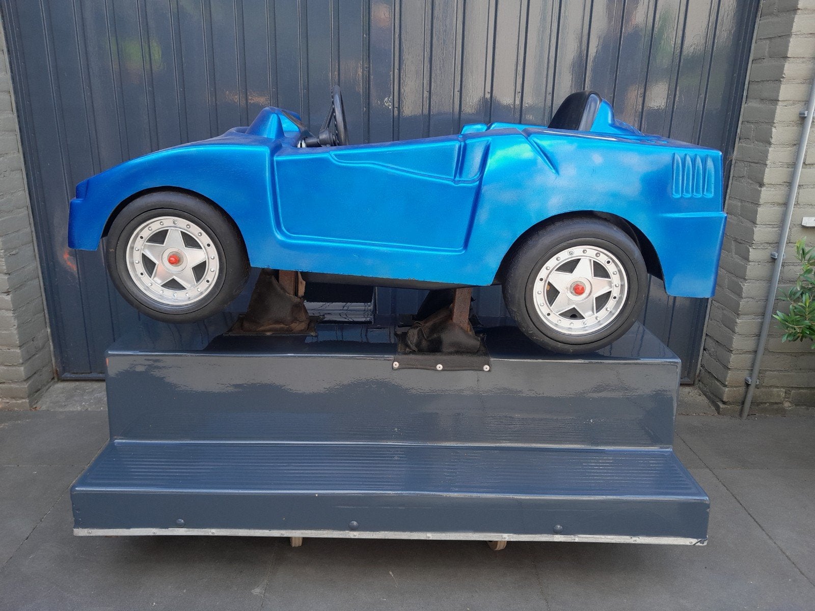 Kiddy Ride Bewegende Auto met Geluid - Blauw, Ophalen
