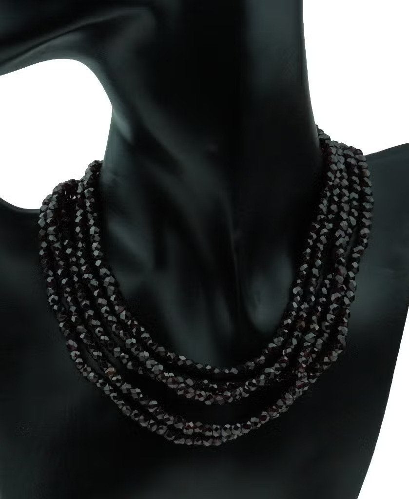 Granaat antieke 5-strengs ketting fraai slot 14k goud dames, Voordeelsieraden, Ophalen of Verzenden, Zo goed als nieuw, Postbus 163, 8320 AD Urk