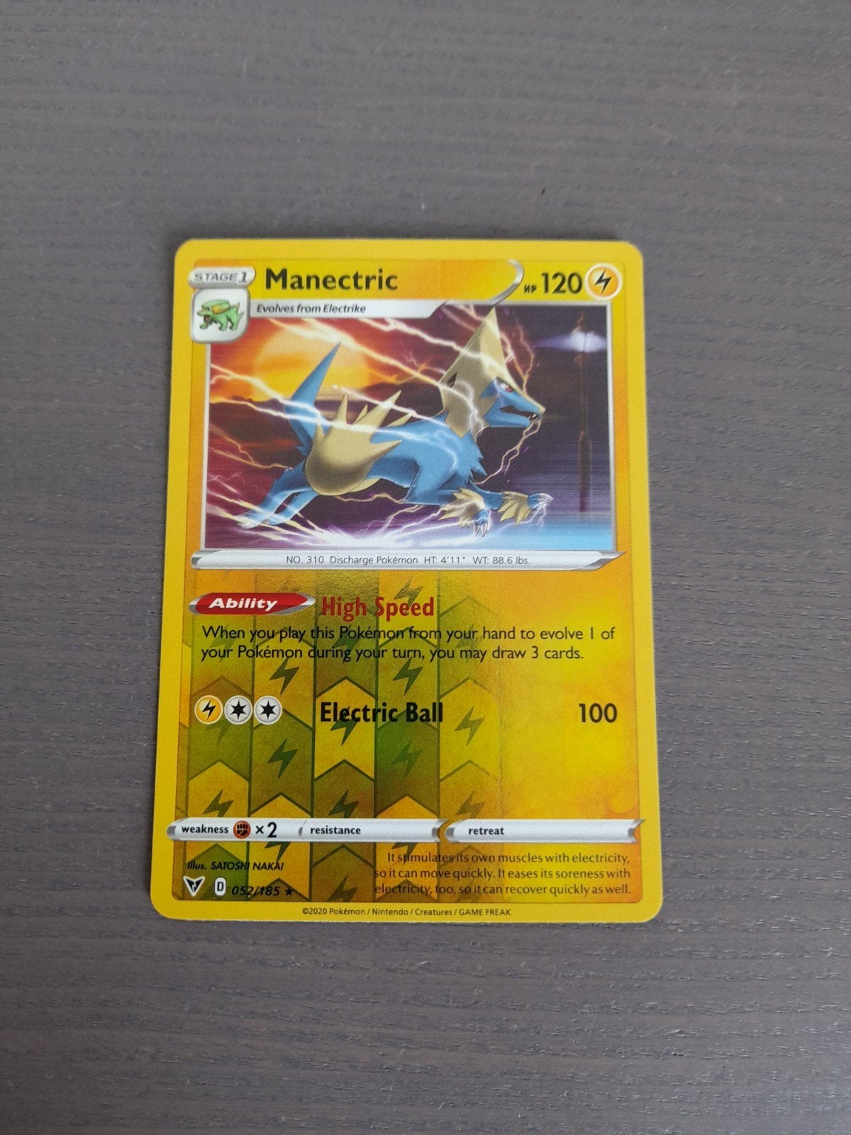 vivid voltage 052/185 manectric reverse, Hobby en Vrije tijd, Verzamelkaartspellen | Pokémon, Ophalen of Verzenden, Gebruikt, Losse kaart