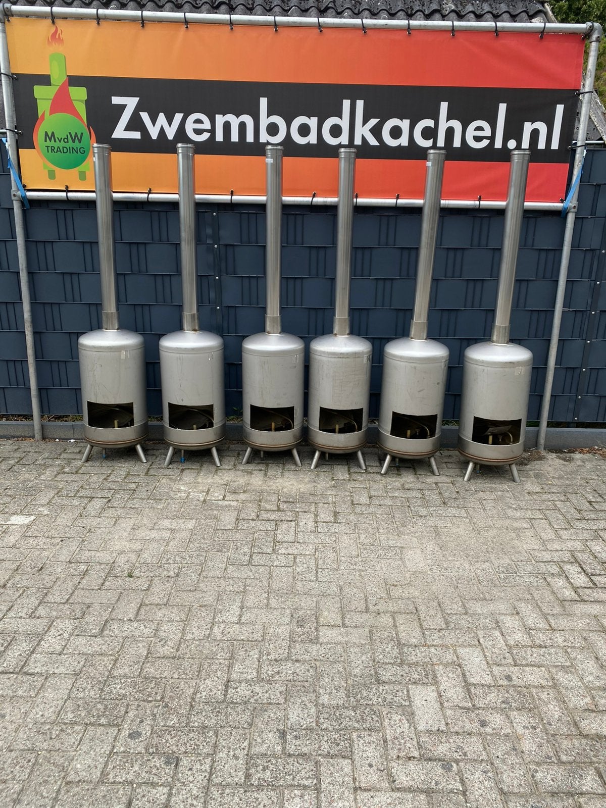 RVS zwembadkachel – hout – dubbele bodem + warmtewisselaar, Tuin en Terras, Zwembad-toebehoren, Ophalen of Verzenden, Zo goed als nieuw