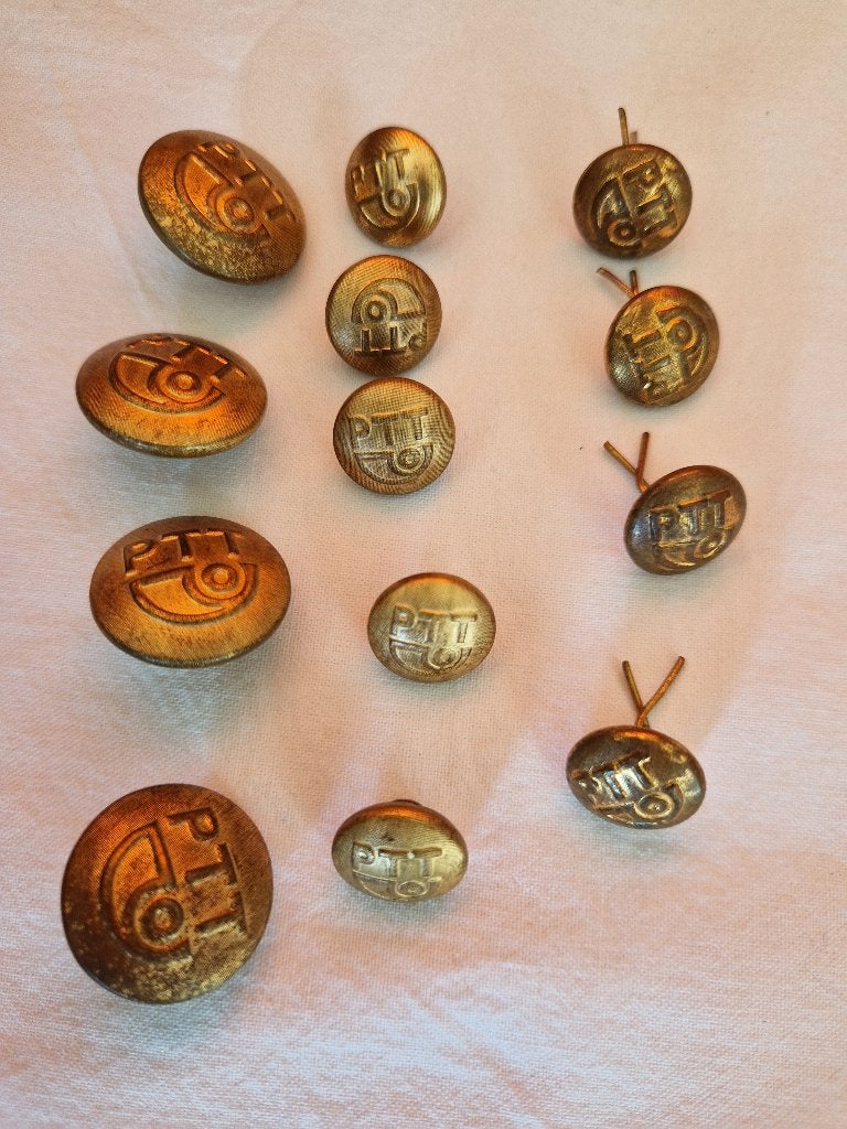 13 oude PTT uniform knopen., Verzamelen, Ophalen of Verzenden, Gebruikt