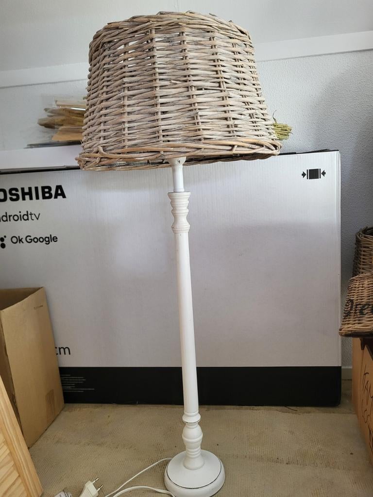 Mooie Rieten lamp, Ophalen, Zo goed als nieuw, Minder dan 100 cm