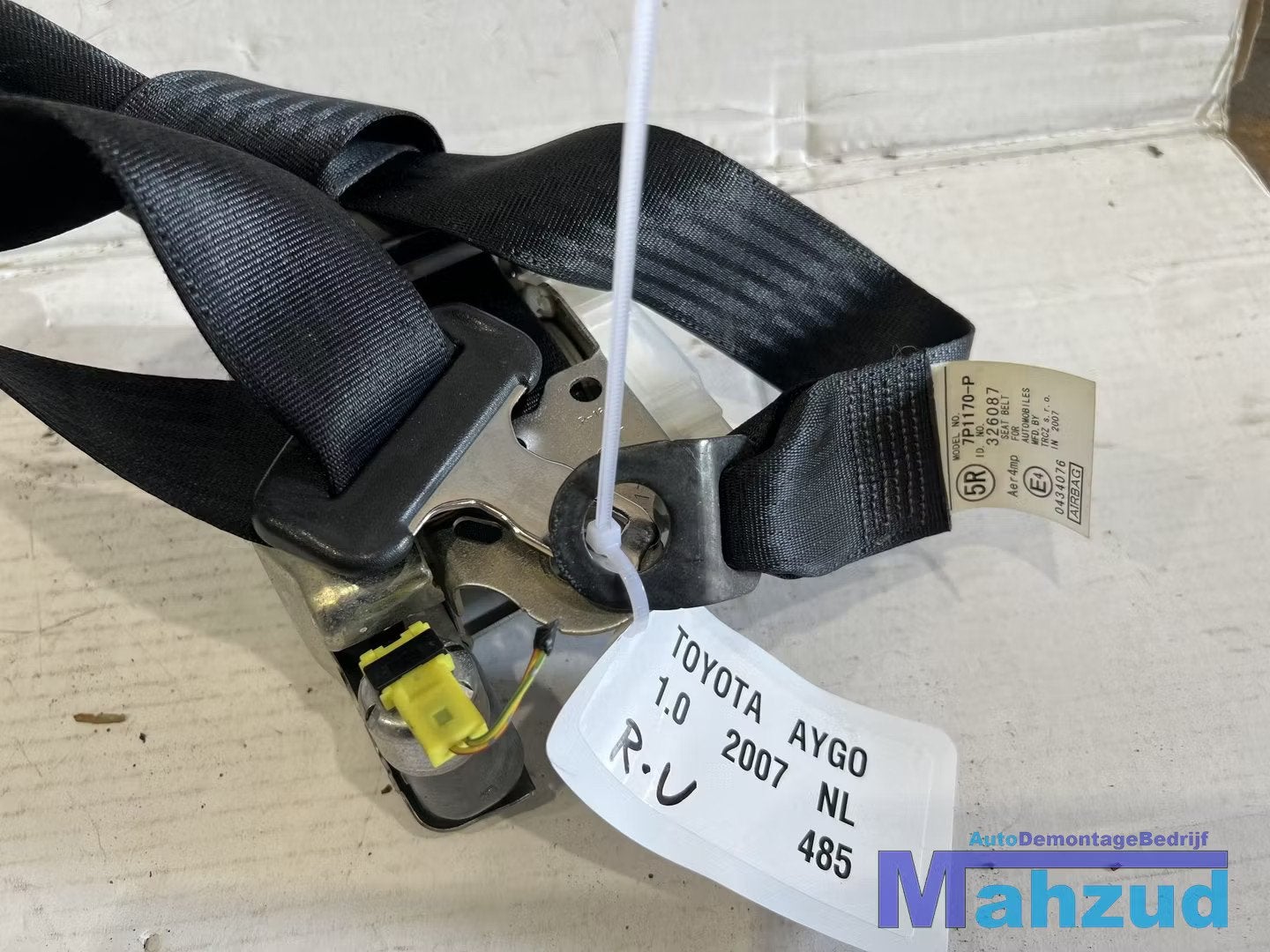 TOYOTA AYGO Rechts voor gordel 2005-2014, Auto-onderdelen, Info@toyota.co.jp, Gebruikt, Toyota Motor Corporation, Toyota