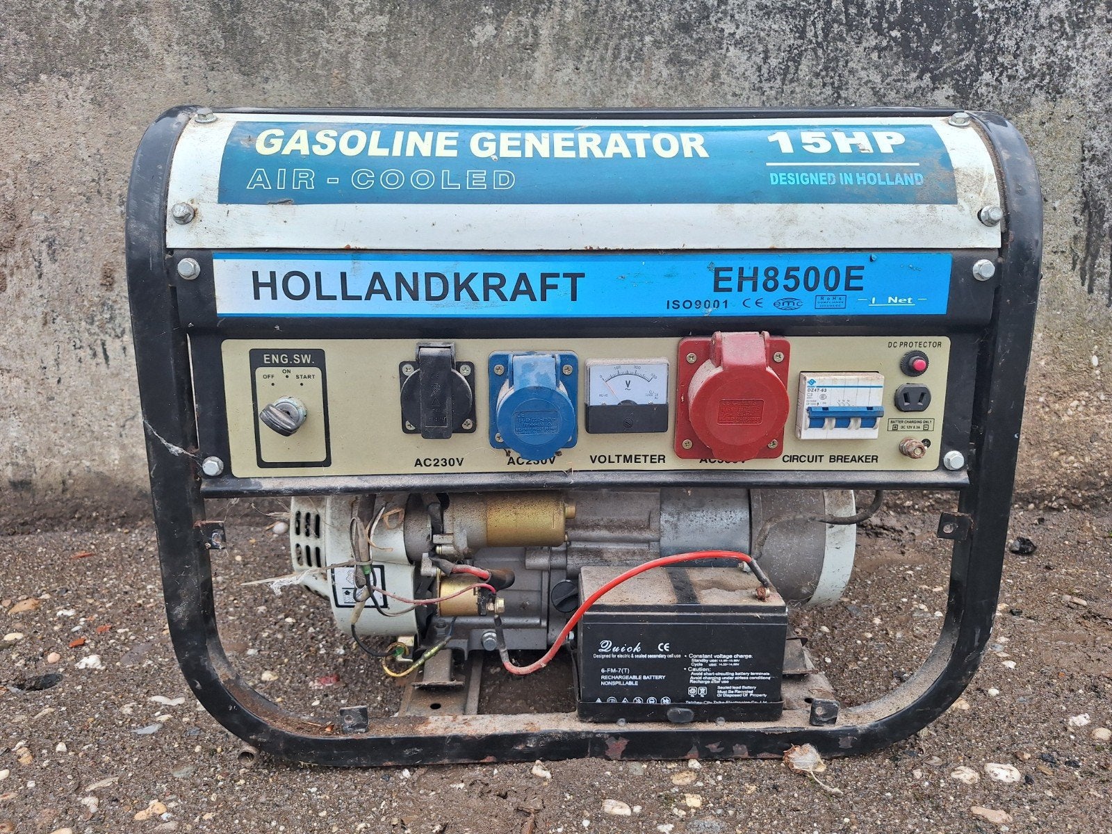 Aggregaat generator krachtstroom elektrische start, Ophalen