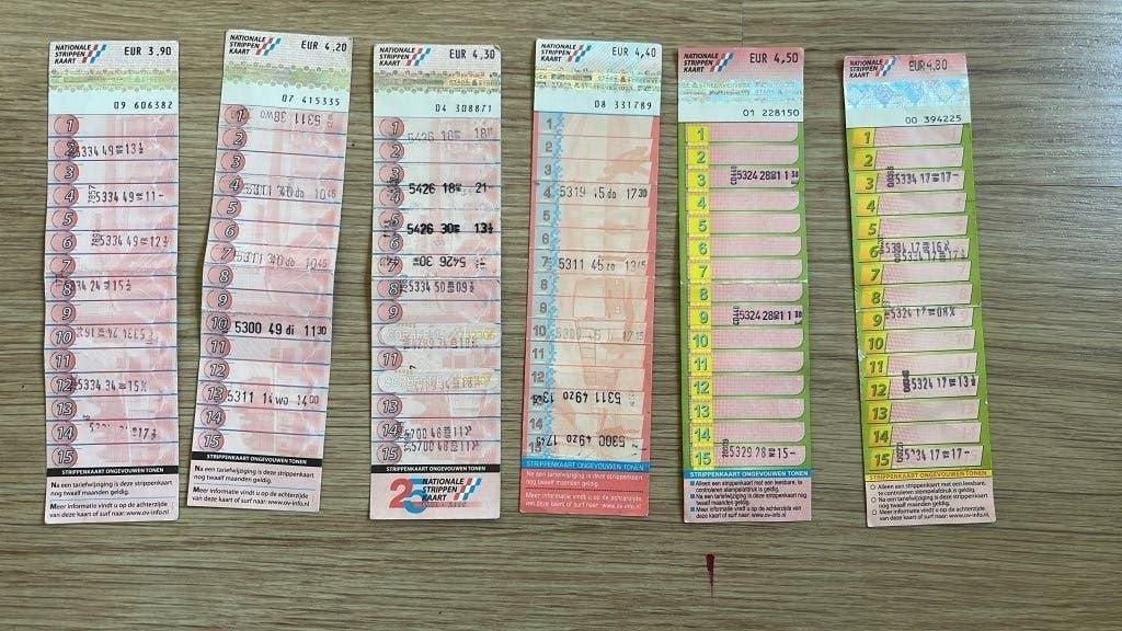 Nationale strippenkaart Roze (EUR) 6x, Verzamelen, Spoorwegen en Tramwegen, Ophalen, Gebruikt, Bus of Metro, Overige typen