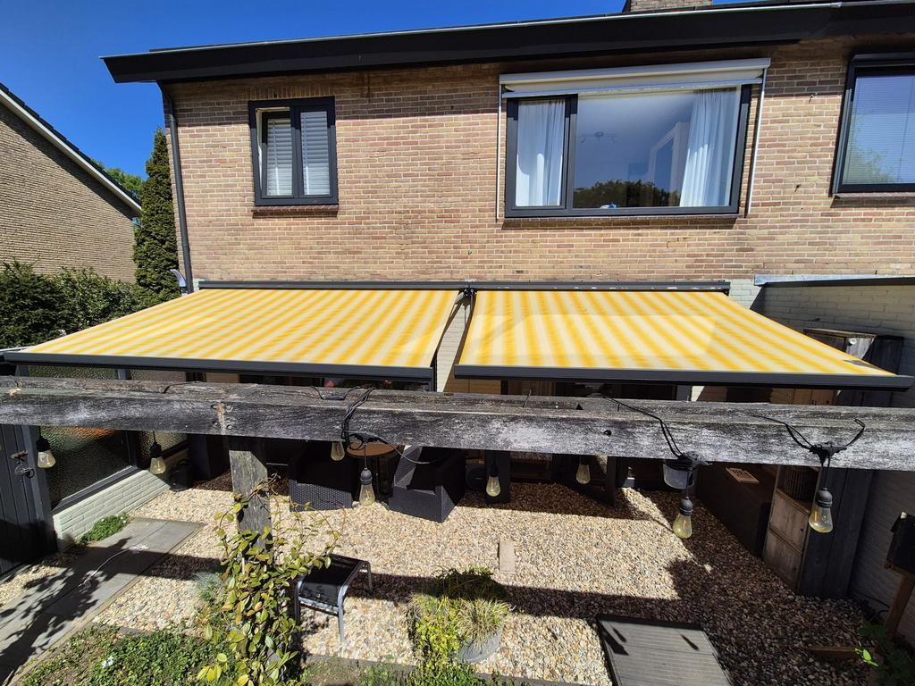 2 Zonneschermen, Tuin en Terras, Zonneschermen, Ophalen, Gebruikt, Knikarmscherm