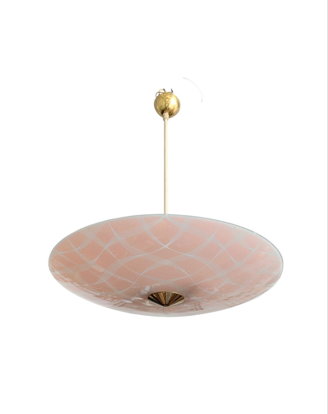 Vintage midcentury glazen hanglamp, Ophalen, ., ., .