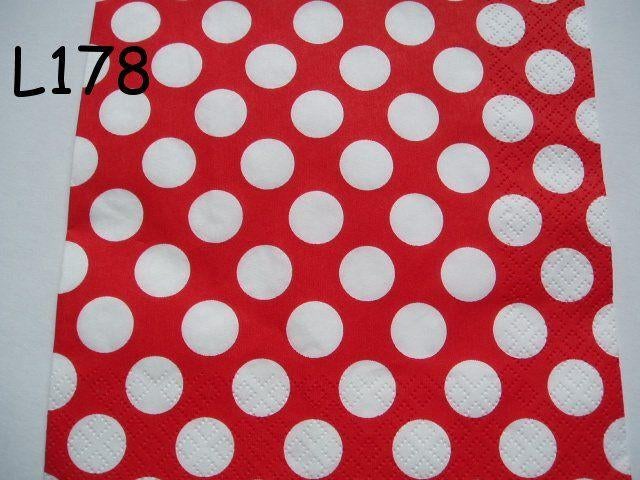 OPRUIMING servetten decoupage * polkadot rood L178 – 8x, Verzenden, Nieuw