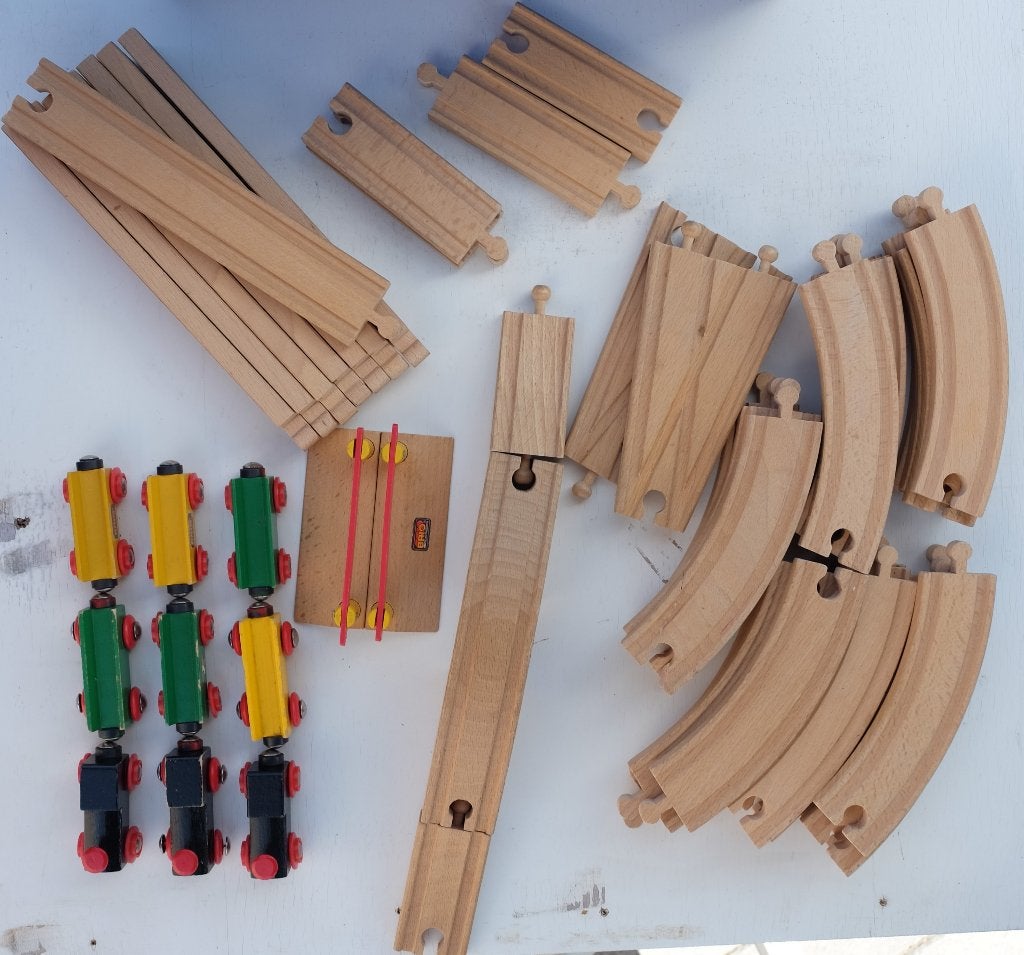 Brio dubbele treinenset, met extra's, jaren 90., Kinderen en Baby's, Ophalen, Gebruikt, Overige typen