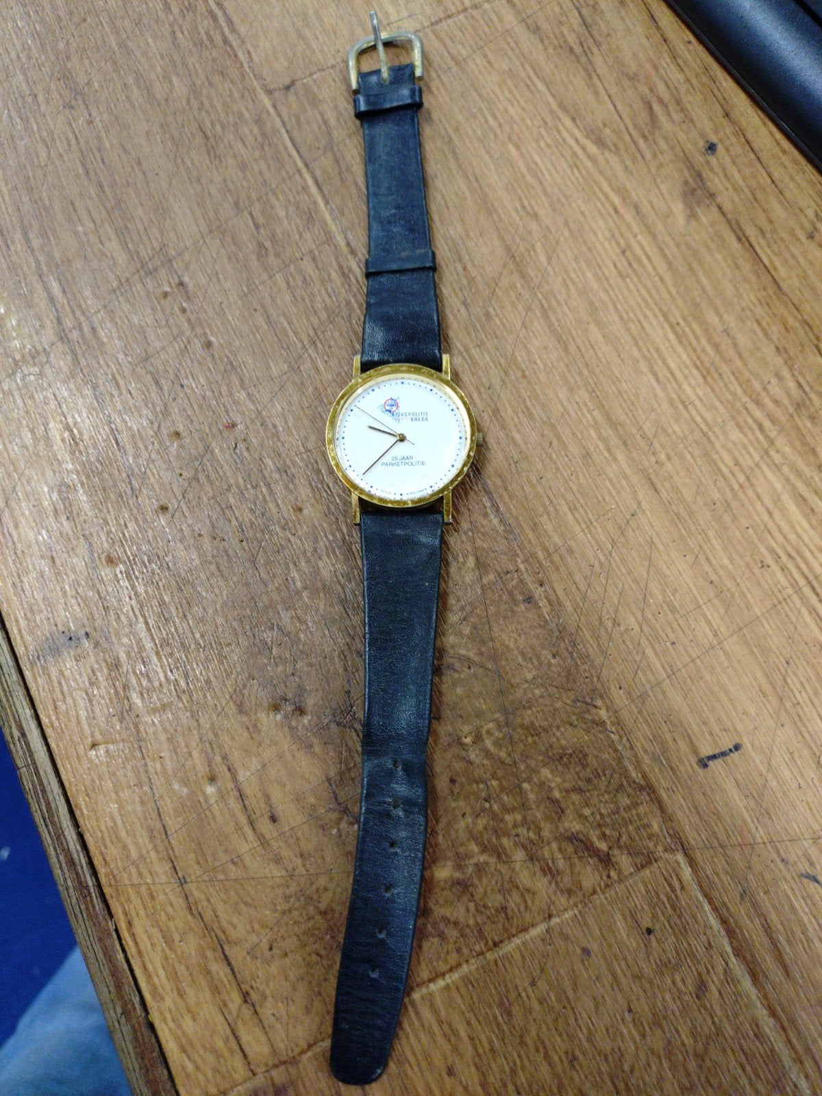 Vintage Rijkspolitie Breda 25 Jaar Parketpolitie Horloge, Overige merken, Overige materialen, Polshorloge, Onbekend