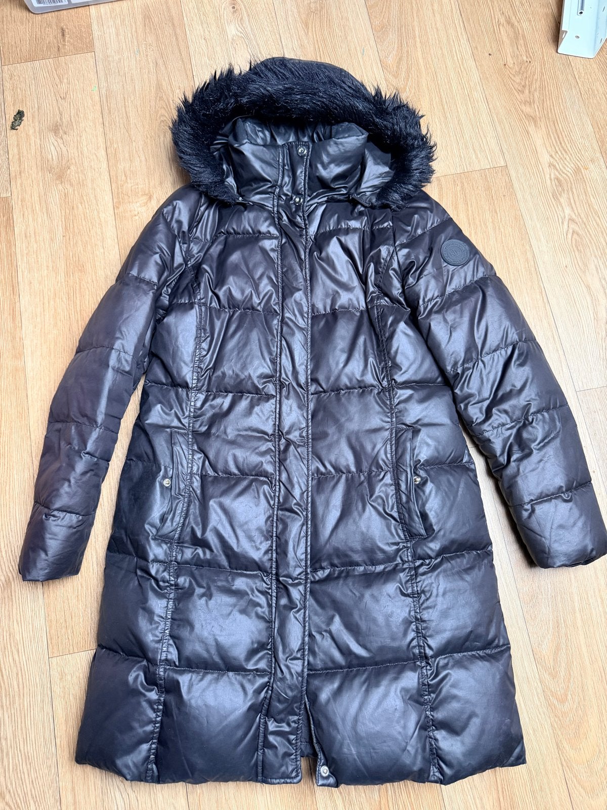 Ralph Lauren dames donsjas met capuchon en imitatiebont, Kleding | Dames, Ophalen of Verzenden, Zo goed als nieuw, Maat 38/40 (M)