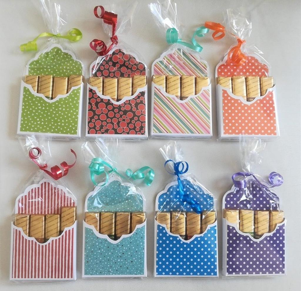 Merci chocolade doosjes 6x zelfgemaakt allerlei kleuren, Ophalen of Verzenden, Nieuw, Overige thema's