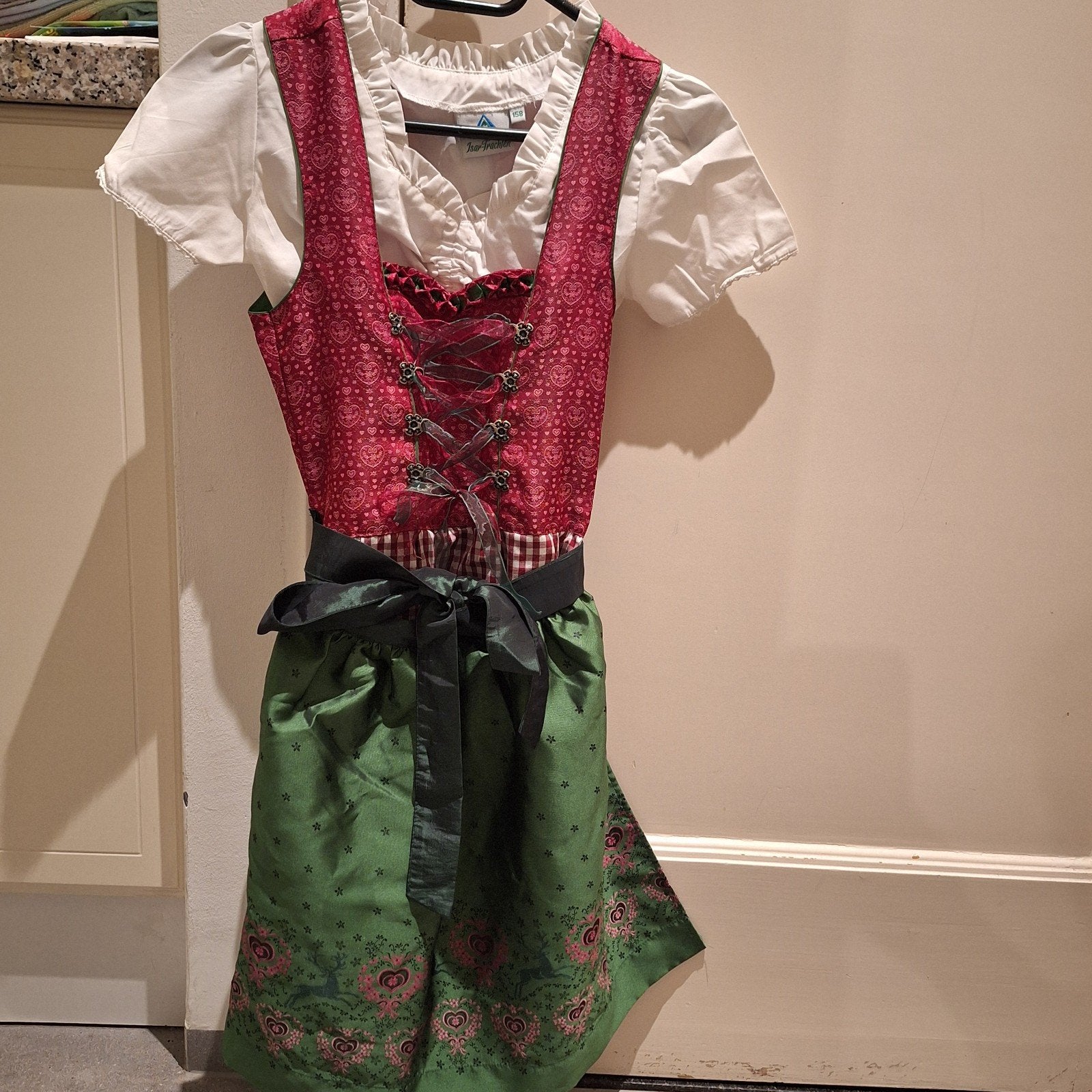 Isar Trachten Dirndl met blouse - maat 146/ 152/ 158, Kinderen en Baby's, Ophalen of Verzenden, Zo goed als nieuw, Isar Trachten