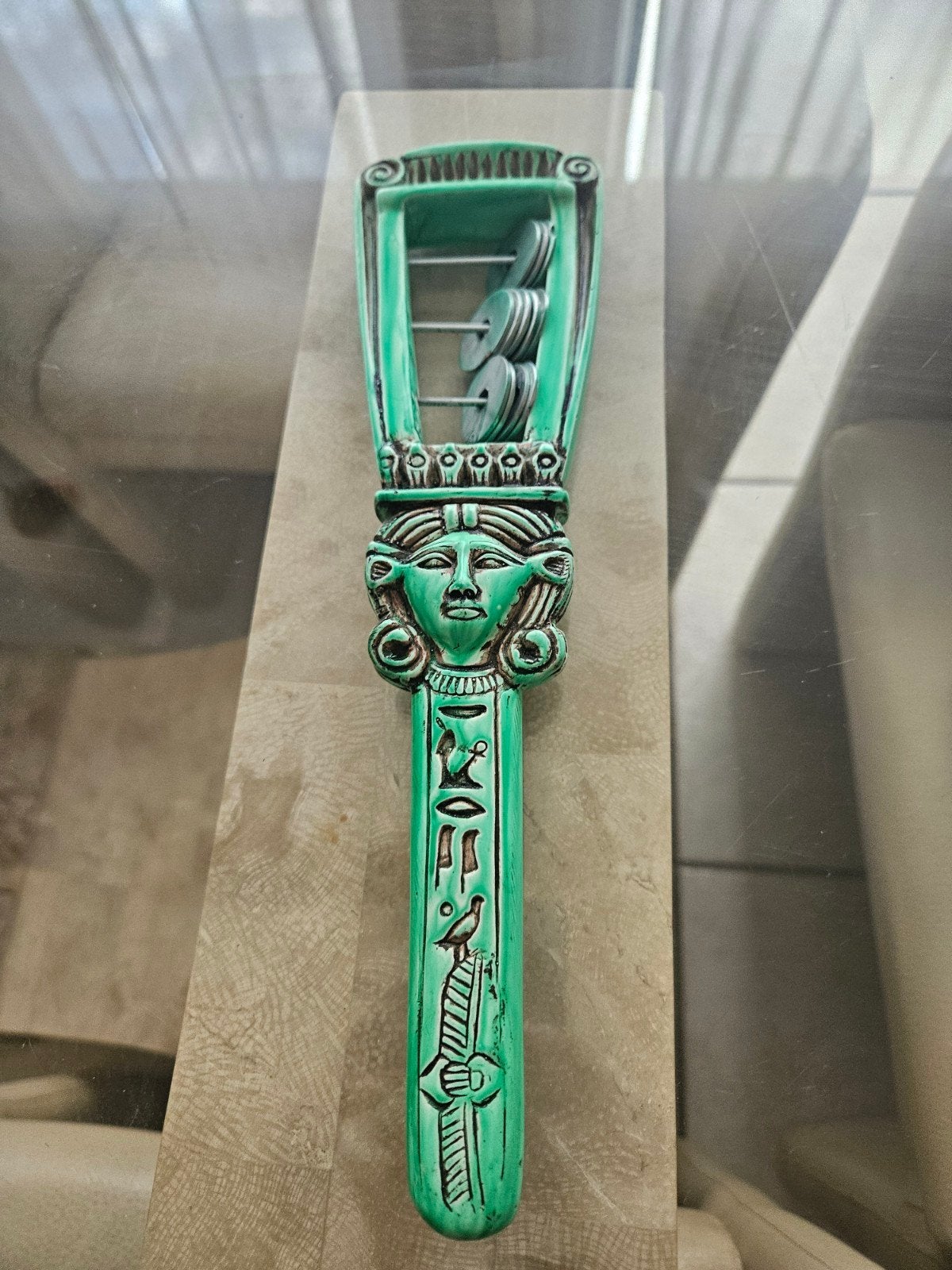 Decoratieve Egyptische Abacus met Farao Hoofd, Antiek en Kunst, Ophalen of Verzenden