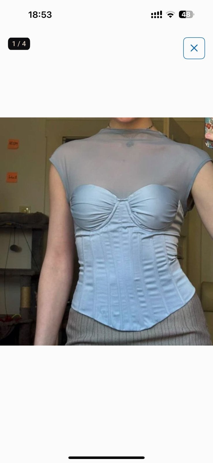 Top with choker and corset, Verzenden, Zwart, Zo goed als nieuw, Zonder mouw