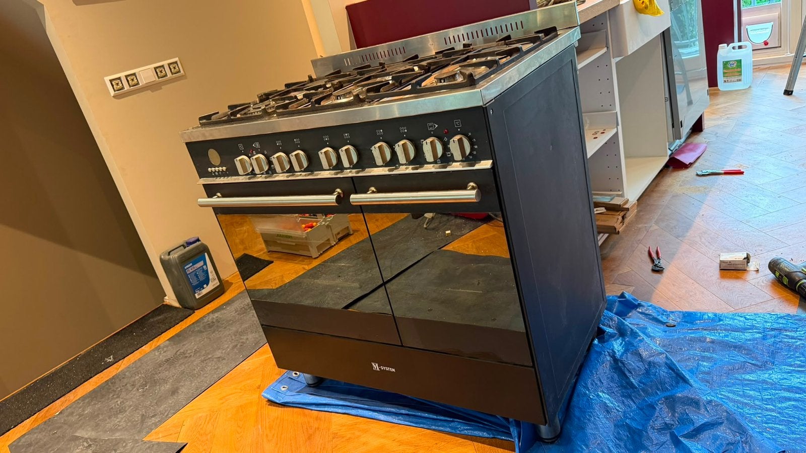 Boretti M-Line Fornuis 90cm met 6 Gaspitten en 2 Ovens, Ophalen, Gebruikt, 60 cm of meer, Gas