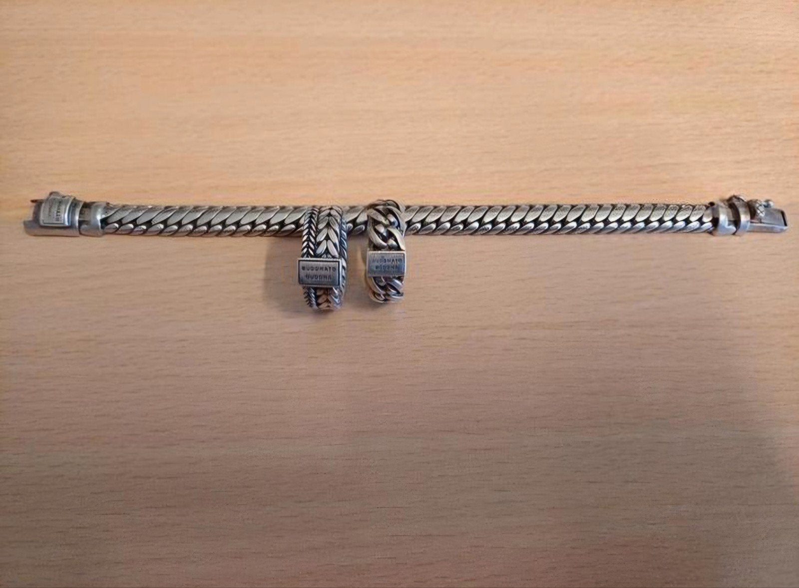 Buddha to Buddha armband en ringen, Ophalen of Verzenden, Gebruikt, Zilver, Zilver
