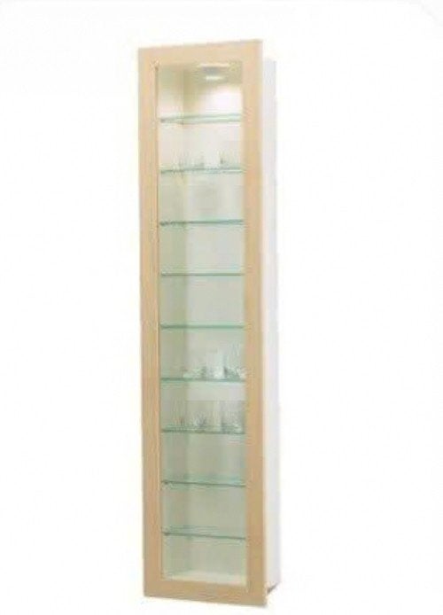 Bertby ikea  vitrinekast met glazen planken, Huis en Inrichting, Ophalen, Minder dan 50 cm, 200 cm of meer, Overige houtsoorten