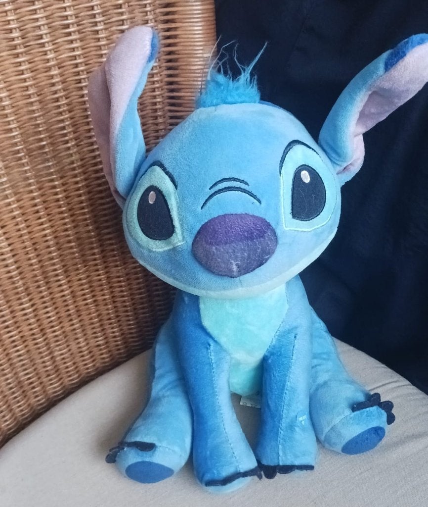 Stitch Disney met geluid, pluche 30 cm, Disney, Overige karakters, Overige typen, Blauw