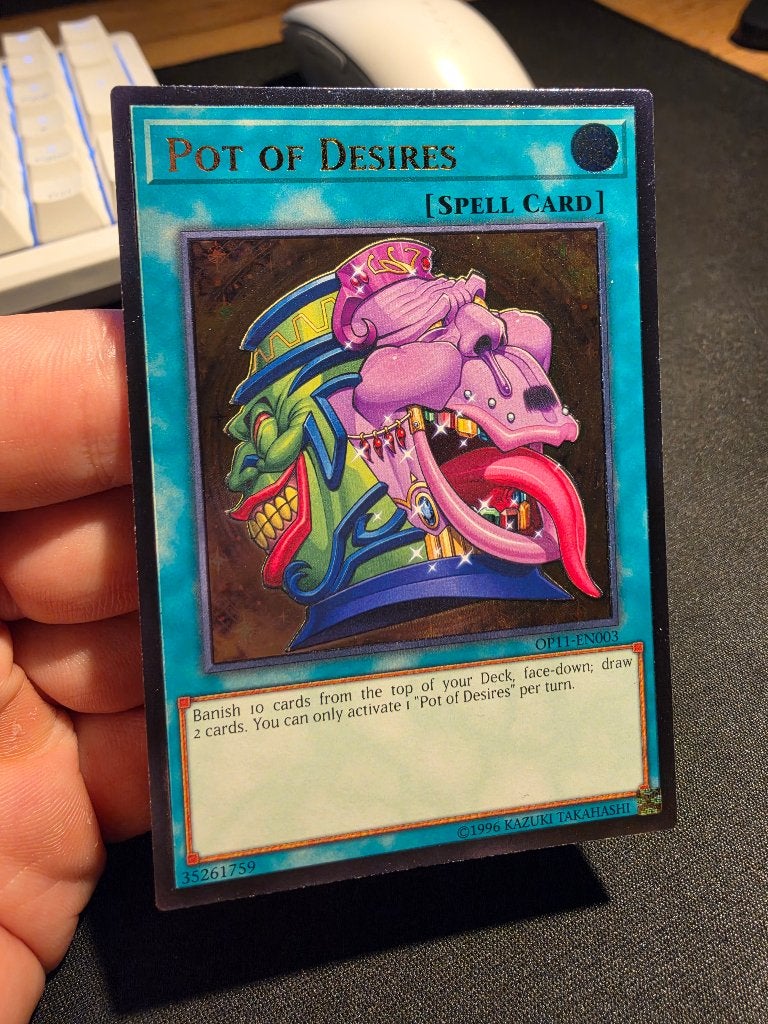 Pot of Desires (OP11-EN003, NM, Ultimate Rare), Ophalen of Verzenden, Zo goed als nieuw, Losse kaart, Foil