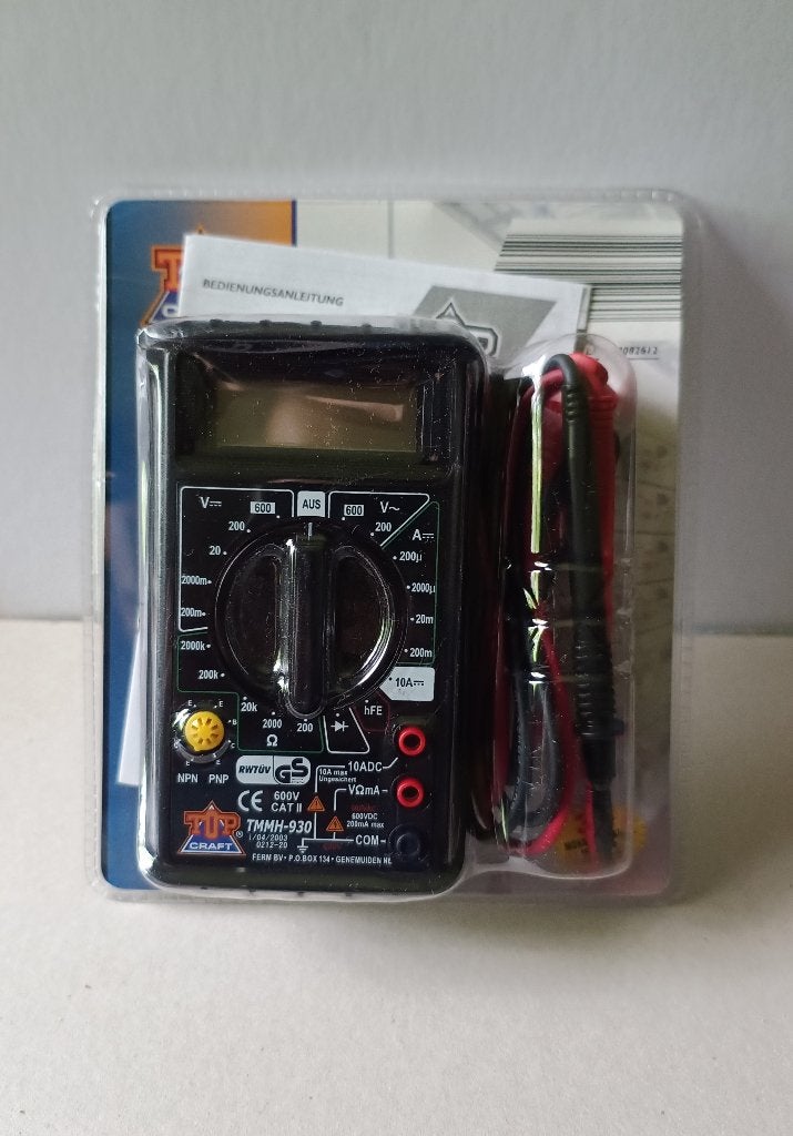 Topcraft TMMH-930 multimeter, Ophalen of Verzenden, Nieuw, Multimeter