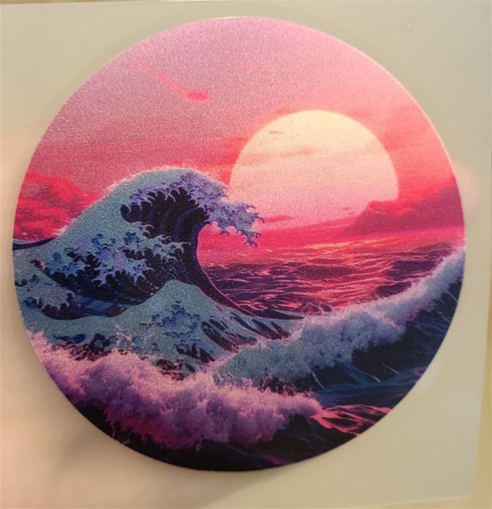 OUTRUN ZON Vaporwave Synthwave Aesthetic STICKER, Verzamelen, Stickers, Verzenden, Nieuw, Bedrijf of Vereniging
