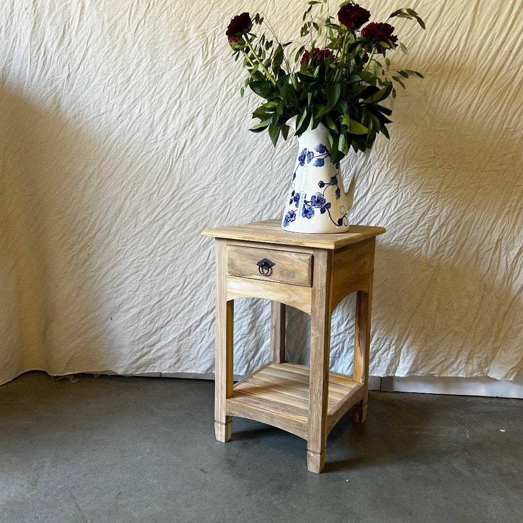 ladekastje - massief teak 37 x 37 cm 1 lade - Gratis bezorgd, TTM Wonen, Meubels – (Perzische) Tapijten en Woonaccessoires, Minder dan 50 cm