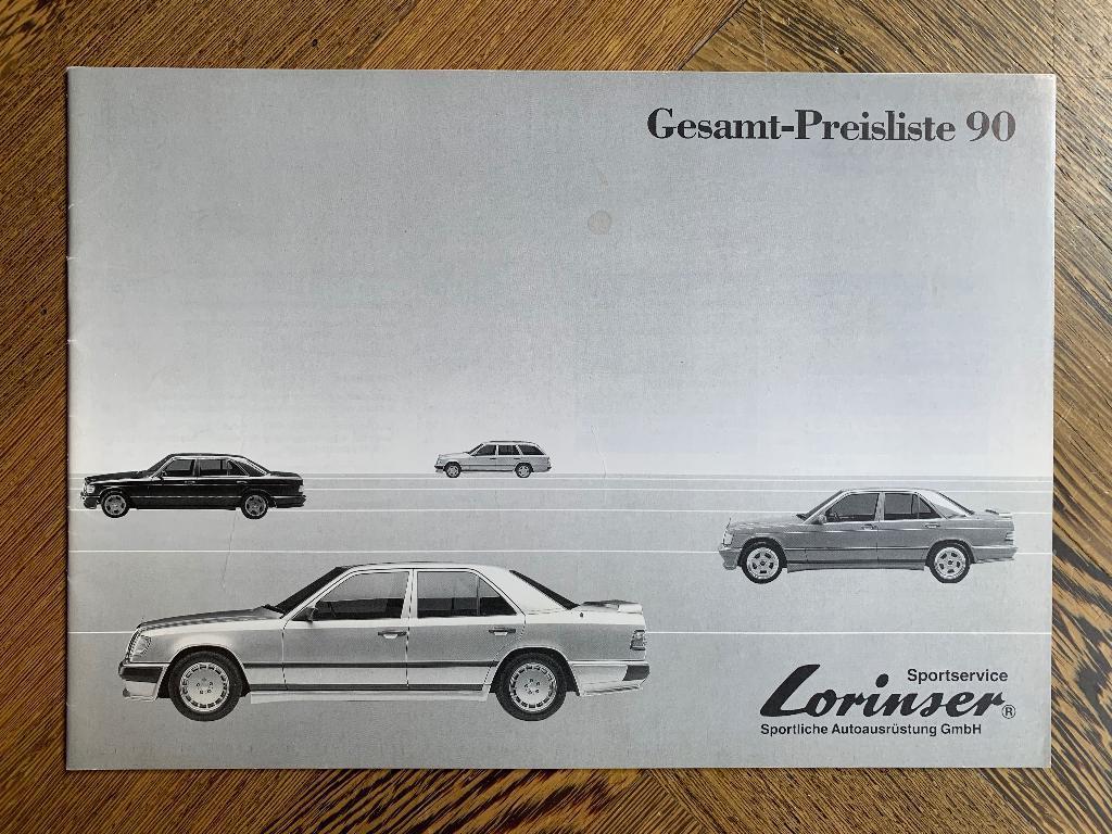 Zeldzame prijslijst Mercedes-Benz Lorinser 1990 zgan, Lorinser, Nieuw, Mercedes, Ophalen of Verzenden