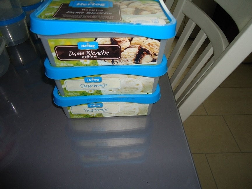 3 plastic voorraaddozen van ijs, Overige typen, Ophalen of Verzenden, Zo goed als nieuw, Kunststof