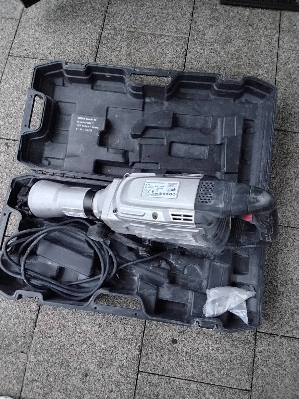 Pattfield pa 1700 brekhamer met beitels en koffer, Ophalen, 600 watt of meer, Boor- en/of Breekhamer, Zo goed als nieuw