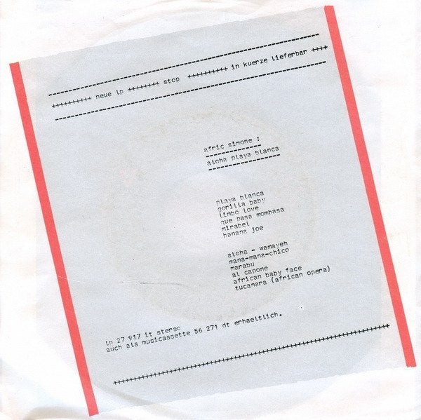 Afric simone - playa blanca -, Gebruikt, 7 inch, Ophalen of Verzenden, Pop