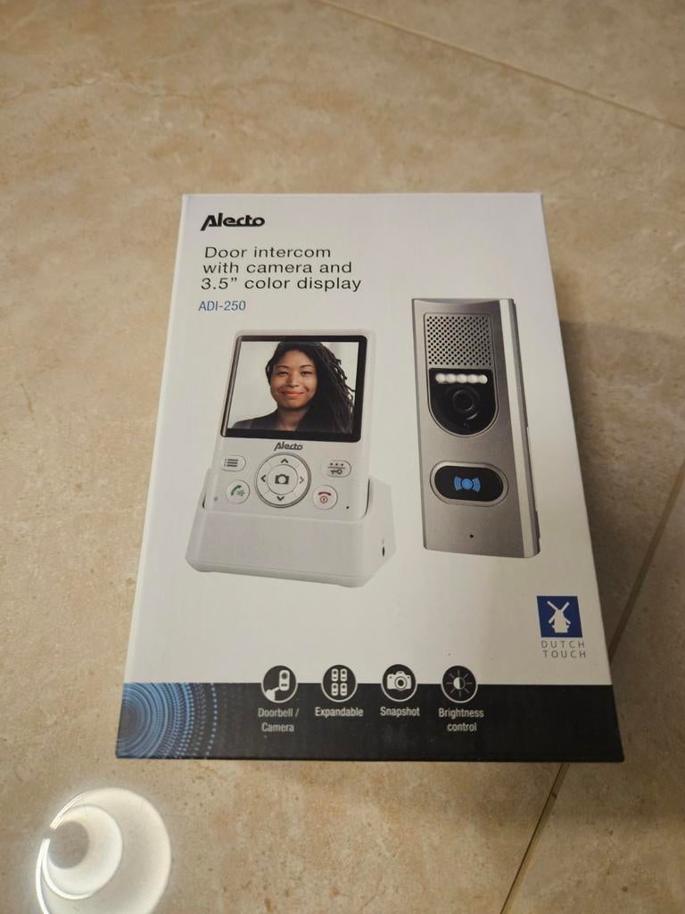 Alecto ADI 250 video deurbelcamera met 3,5 inch kleurendispl, Ophalen of Verzenden, Zo goed als nieuw, Draadloos